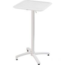Oviala - Table haute 60x60 cm inclinable de terrasse en aluminium blanc