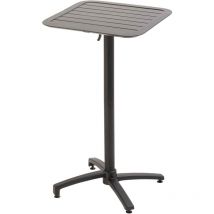 Oviala - Table haute 60x60 cm inclinable de terrasse en aluminium noire