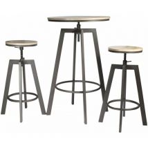 The Home Deco Factory - Ensemble table mange debout avec 2 tabourets Aria