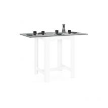 Table haute de bar extensible dona 2 à 4 personnes blanche plateau façon béton 65-130 cm