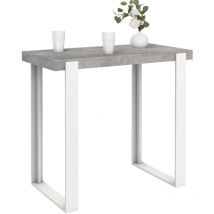 Idmarket - Table haute de bar phoenix effet béton et blanc 113 cm
