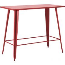 Oviala - Table haute de jardin en acier rouge
