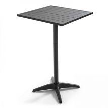 Oviala - Table haute mange debout en aluminium noir