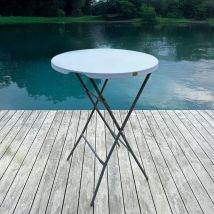 Modèle 2025 Amélioré - Table Haute Mange Debout Pliante Grand Plateau 80 Cm - Hauteur 1,10m - Table Pliante Mange Debout Grande Capacité Idéal Pour 