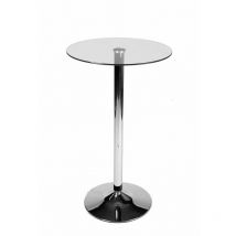Décoshop26 - Table haute ronde ø 60 cm avec plateau en verre et pieds en métal 100000537