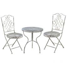 La Grande Prairie - Table jardin avec ses 2 chaises en fer