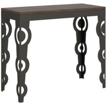 Itamoby - Console extensible 90x40/300 cm Karamay Evolution Noyer Structure Anthracite