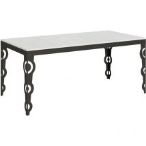 Itamoby - Table extensible 90x180/284 cm Karamay Evolution Frêne Blanc structure Anthracite