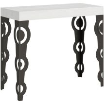 Itamoby - Console extensible 90x40/196 cm Karamay Small Frêne Blanc structure Anthracite