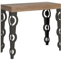 Itamoby - Console extensible 90x40/196 cm Karamay Petit Chêne Nature Structure Anthracite
