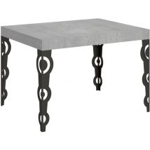 Itamoby - Table extensible 80x120/204 cm Karamay Cement structure Anthracite