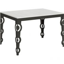Itamoby - Table extensible 90x120/380 cm Karamay Evolution Frêne Blanc structure Anthracite