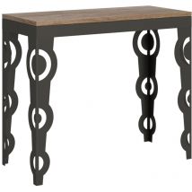 Itamoby - Console extensible 90x40/300 cm Karamay Evolution Chêne Nature Structure Anthracite