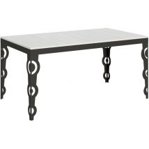 Itamoby - Table extensible 90x160/420 cm Karamay Evolution Frêne Blanc structure Anthracite