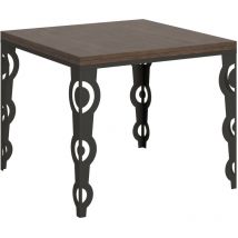 Itamoby - Table ouvrante 90x90/180 cm Karamay Libra Noyer Structure Anthracite