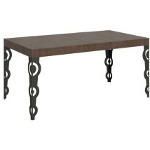 Table extensible 90X120/224 cm Karamay Premium Noyer Structure Anthracite
