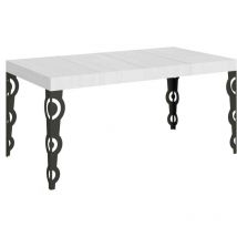Itamoby - Table extensible 90X140/244 cm Karamay Premium Frêne Blanc structure Anthracite