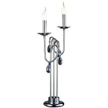 Diyas - Inspired Clearance - Danya Table Lamp 2 Light E14 Polished Chrome/Crystal
