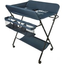 Table à langer pour bébé pliable et portable de 80×66×98cm (Bleu foncé)