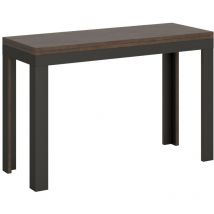 Table ouvrante 120x45/90 cm Ligne Double Noyer avec structure Anthracite