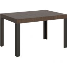 Table extensible 90x140/244 cm Ligne Noyer avec structure Anthracite