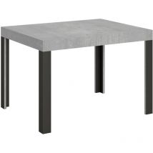 Itamoby - Table extensible 80x120/204 cm Cement Line avec structure Anthracite