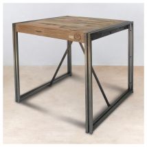 Pier Import - Table mange debout carrée bois recyclé 80x80 caravelle