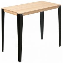 Box Furniture - Table Mange debout Lunds 60X110x110cm Noir-Naturel.