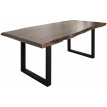 Table à manger 220x100 Acacia laqué Gris taupe / Anthracite mat freeform 5