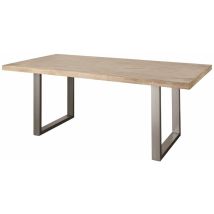 Table à manger 200x100 Manguier laqué blanchi RAILWAY 306