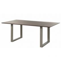 Table à manger 180x90 Acacia laqué Bois naturel / Gris mat Pieds en u swiss edge