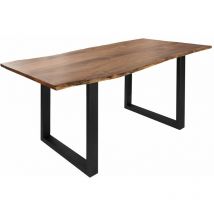 Table à manger 160x90 Acacia laqué Bois naturel / Anthracite mat freeform