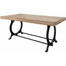 Table à manger 180x90 Bois de récupération laqué Bois naturel industrial 27 - multicolore