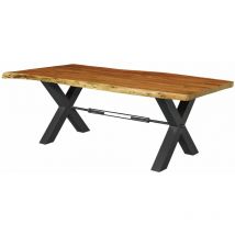 Table à manger 260x110 Acacia laqué Bois naturel iron label 189