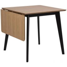 Hellin - Table à manger carrée extensible en bois L80/120 - leta