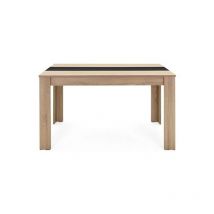 Argonauta - Tavolo da pranzo rovere inserto nero o bianco reversibile 138x80xh.74 cm