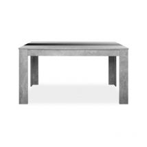 Argonauta - Tavolo da pranzo colore cemento inserto nero o bianco reversibile 138x80xh.74 cm