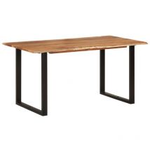 Lexlife - Table à manger de 4 à 6 personnes Style industriel - 160 x 80 x 76 cm - Bois d'acacia solide