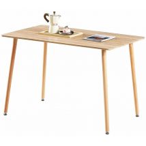 Table à Manger pour 4 à 6 Personnes au Style Moderne - Plateau en Chêne Plaqué Mat avec Pieds en Bois - 110 x 70 x 73 cm