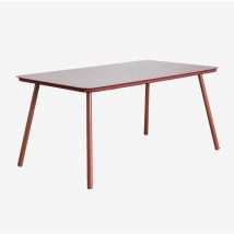 Table à manger rectangulaire en verre et aluminium (160x90 cm) Arhiza Sklum Rouge Tuile