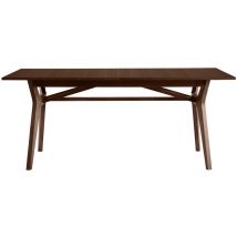 Miliboo - Table extensible rallonges intégrées rectangulaire bois foncé noyer L180-220 cm foster