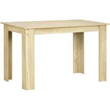 Table à manger grand plateau 4-6 personnes - dim. 120L x 69l x 75H cm - panneaux aspect chêne clair