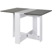 Haloyo - Table à manger pliante de style contemporain Table de cuisine pliable 1037673.4cm Blanc gris
