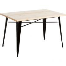 Orion91 - Table de salle à manger rectangulaire bois fer 120x80x74cm Thinia Home