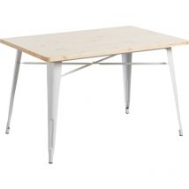 Orion91 - Table de salle à manger rectangulaire bois fer 120x80x74cm Thinia Home