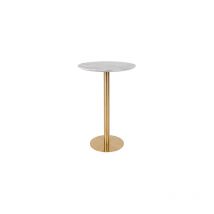 M&s - Table à manger ronde 70x105 cm aspect marbre blanc et laiton - derval