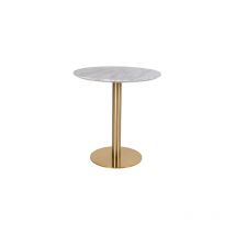 M&s - Table à manger ronde 70x75 cm aspect marbre blanc et laiton - derval