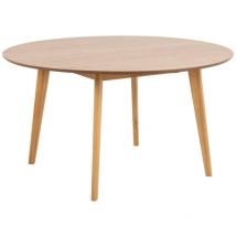 Hellin - Table à manger ronde en bois 8 places D140 - leta