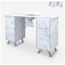 Bodyline Health And Massage - Table manucure pour esthéticienne avec aspirateur effet marbre Kwangam - Effet marbre blanc