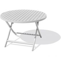 Citygarden - marius - Table de jardin ronde pliante en aluminium gris - city garden